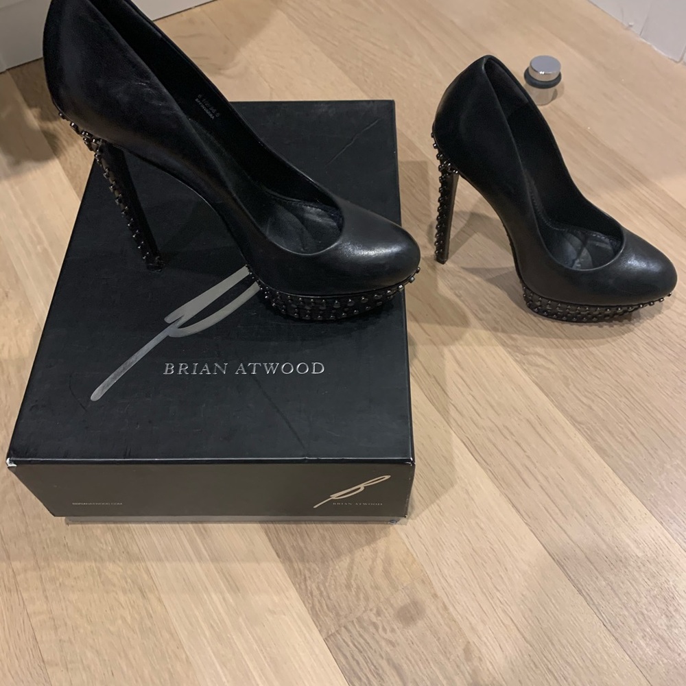 Brian Atwood platform studded heels size 6.5